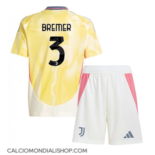 Maglie da calcio Juventus Gleison Bremer #3 Seconda Maglia Bambino 2024-25 Manica Corta (+ Pantaloni corti)